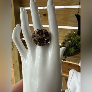 Guess Leopard Beaded Ring